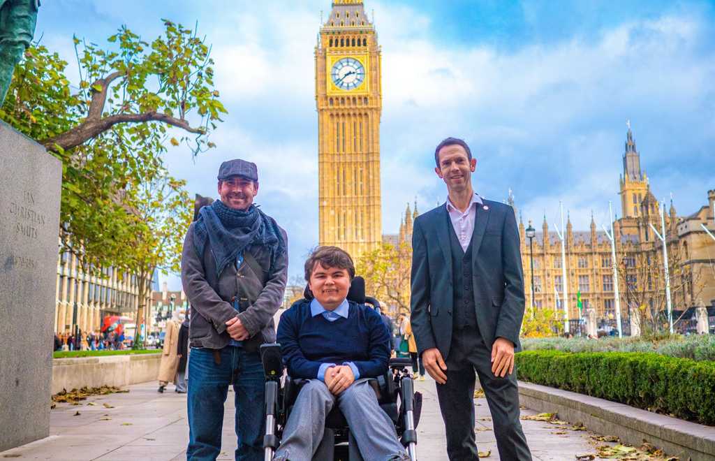 Photo of Liam outside parliament